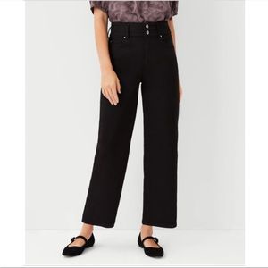 Ann Taylor |High Rise Wide Leg ankle Jeans Black /6P